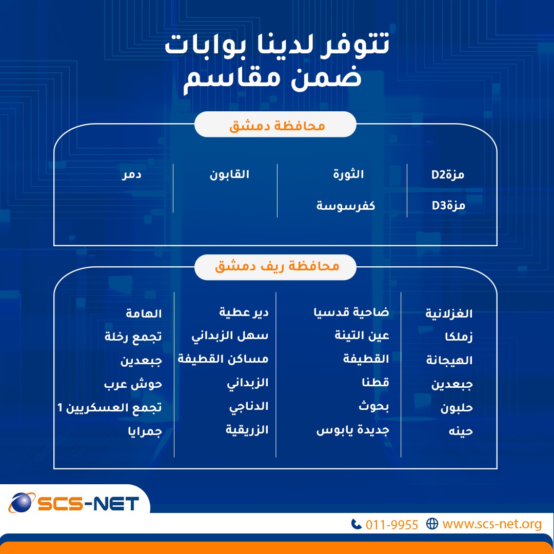 عرض عيد الأضحى المبارك - اشتراكات جديدة - مقاسم محافظة دمشق وريفها